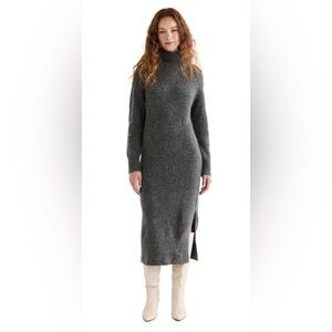 NWT LINE‎ SIZE XS Finley Sweater Dress charcoal grey alpaca wool grey midi